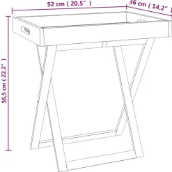 vidaXL Dienbladtafel inklapbaar 52x36x56,5 cm walnotenhout