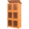 vidaXL Dierenhok 6 kamers hout