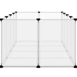 vidaXL Dierenhok klein 144x74x46,5 cm polypropeen en staal transparant
