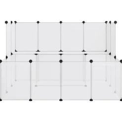 vidaXL Dierenhok klein 143x107x93 cm polypropeen en staal transparant