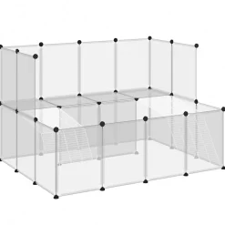 vidaXL Dierenhok klein 143x107x93 cm polypropeen en staal transparant