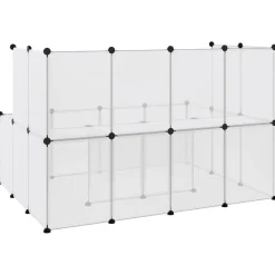 vidaXL Dierenhok klein 143x107x93 cm polypropeen en staal transparant