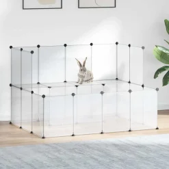 vidaXL Dierenhok klein 143x107x93 cm polypropeen en staal transparant