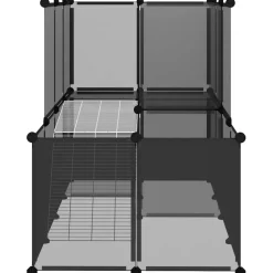 vidaXL Dierenhok klein 142x74x93 cm polypropeen en staal transparant