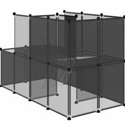 vidaXL Dierenhok klein 142x74x93 cm polypropeen en staal transparant