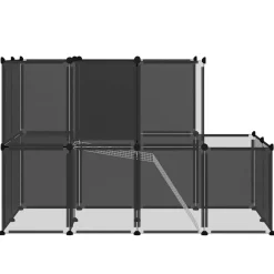 vidaXL Dierenhok klein 142x74x93 cm polypropeen en staal transparant