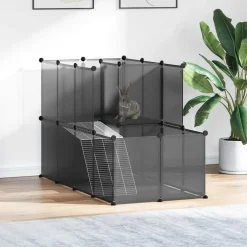 vidaXL Dierenhok klein 142x74x93 cm polypropeen en staal transparant