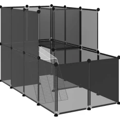 vidaXL Dierenhok klein 142x74x93 cm polypropeen en staal transparant