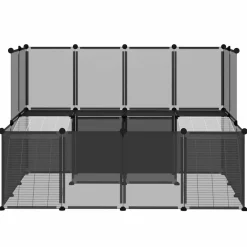 vidaXL Dierenhok klein 143x107x93 polypropeen en staal zwart