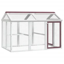 vidaXL Dierenren 141x94x104 cm massief grenenhout mokkakleurig