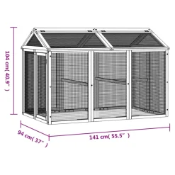 vidaXL Dierenren 141x94x104 cm massief grenenhout mokkakleurig