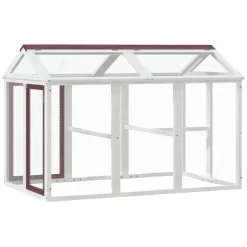 vidaXL Dierenren 141x94x104 cm massief grenenhout mokkakleurig