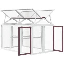 vidaXL Dierenren 141x94x104 cm massief grenenhout mokkakleurig