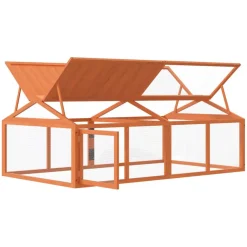 vidaXL Dierenren 200x112,5x74 cm massief grenenhout bruin
