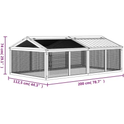 vidaXL Dierenren 200x112,5x74 cm massief grenenhout bruin
