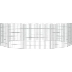 vidaXL Dierenverblijf 12 panelen 54x60 cm gegalvaniseerd ijzer
