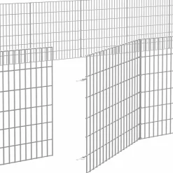 vidaXL Dierenverblijf 24 panelen 54x60 cm gegalvaniseerd ijzer