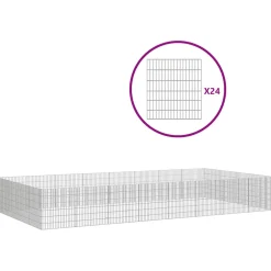 vidaXL Dierenverblijf 24 panelen 54x60 cm gegalvaniseerd ijzer