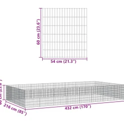 vidaXL Dierenverblijf 24 panelen 54x60 cm gegalvaniseerd ijzer