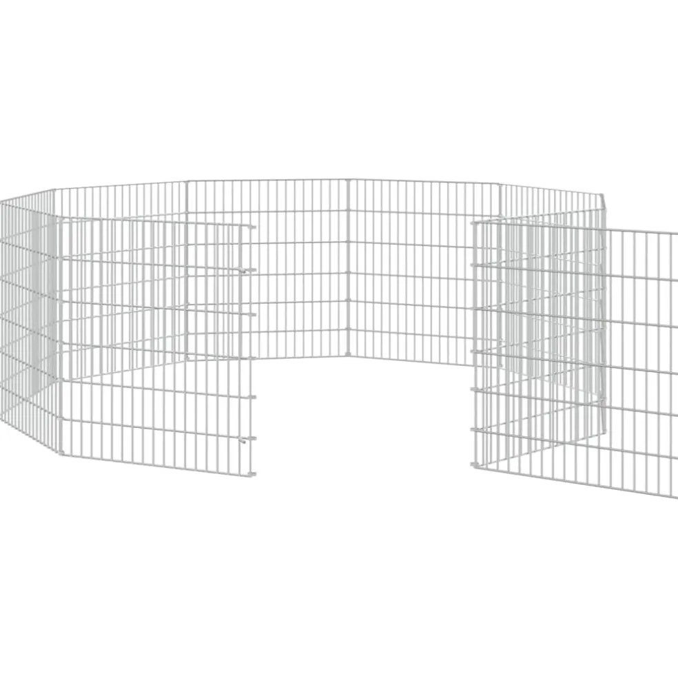 vidaXL Dierenverblijf 10 panelen 54x60 cm gegalvaniseerd ijzer