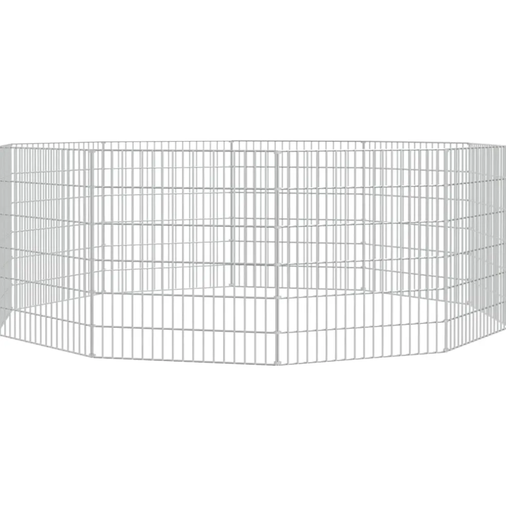 vidaXL Dierenverblijf 10 panelen 54x60 cm gegalvaniseerd ijzer