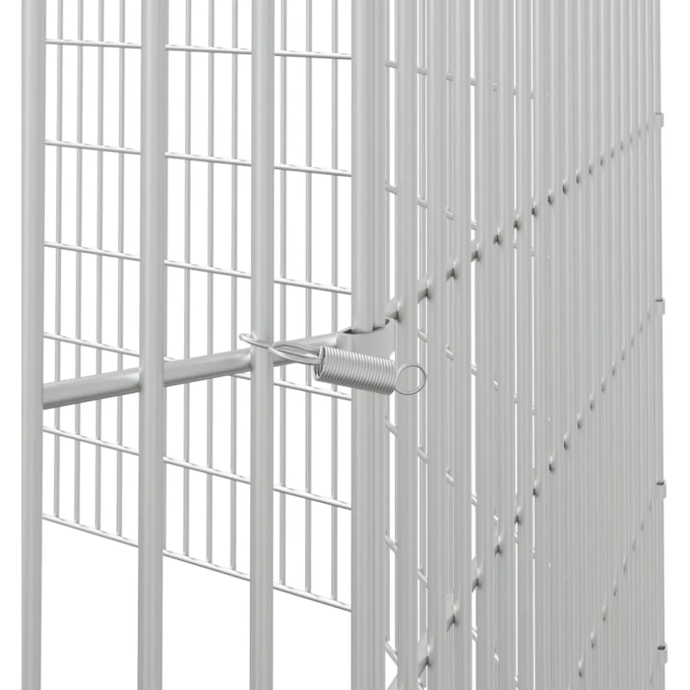 vidaXL Dierenverblijf 10 panelen 54x60 cm gegalvaniseerd ijzer