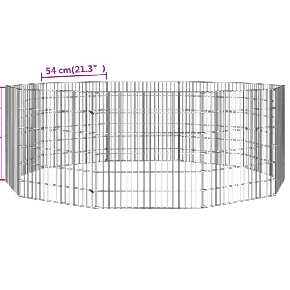 vidaXL Dierenverblijf 10 panelen 54x60 cm gegalvaniseerd ijzer