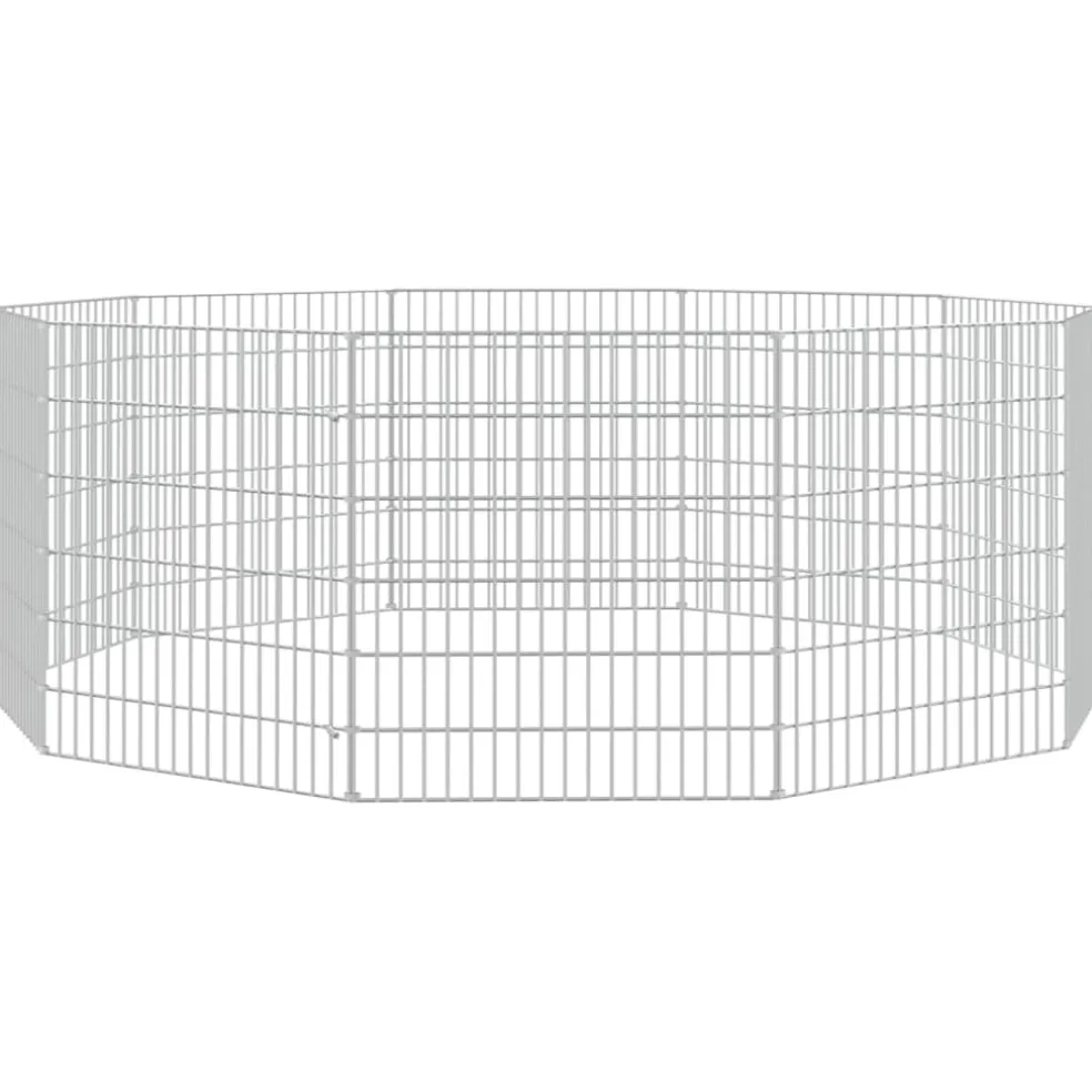 vidaXL Dierenverblijf 10 panelen 54x60 cm gegalvaniseerd ijzer