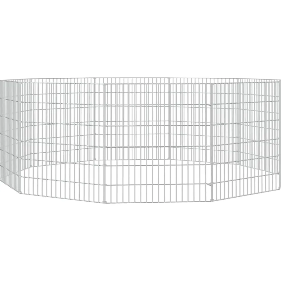 vidaXL Dierenverblijf 10 panelen 54x60 cm gegalvaniseerd ijzer