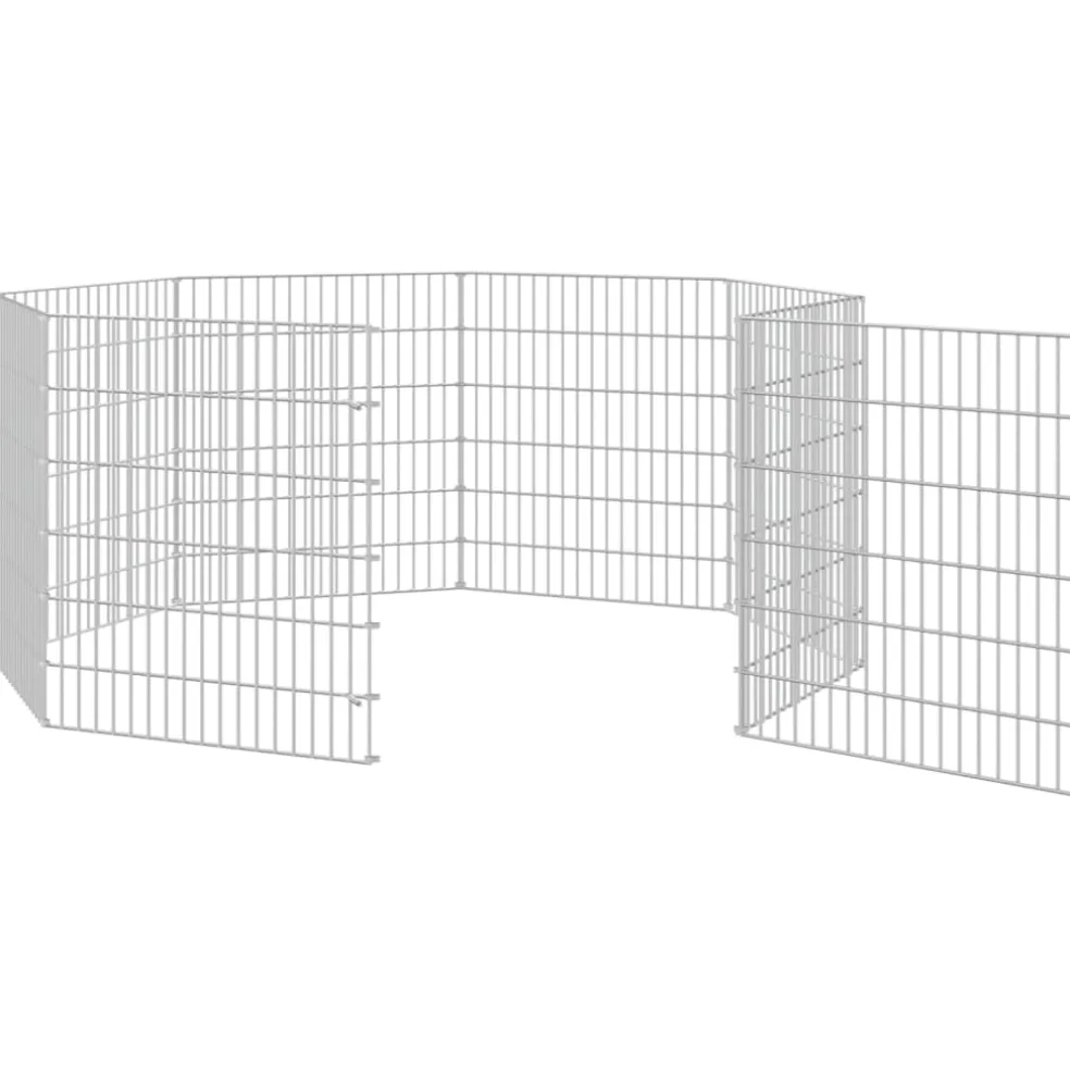 vidaXL Dierenverblijf 8 panelen 54x60 cm gegalvaniseerd ijzer