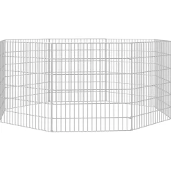 vidaXL Dierenverblijf 8 panelen 54x60 cm gegalvaniseerd ijzer