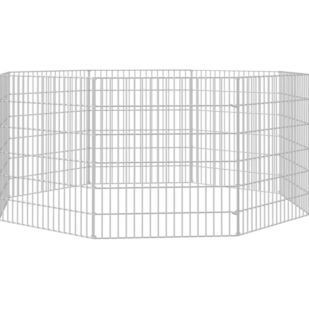 vidaXL Dierenverblijf 8 panelen 54x60 cm gegalvaniseerd ijzer