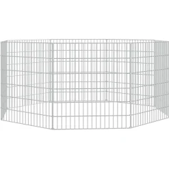 vidaXL Dierenverblijf 8 panelen 54x60 cm gegalvaniseerd ijzer