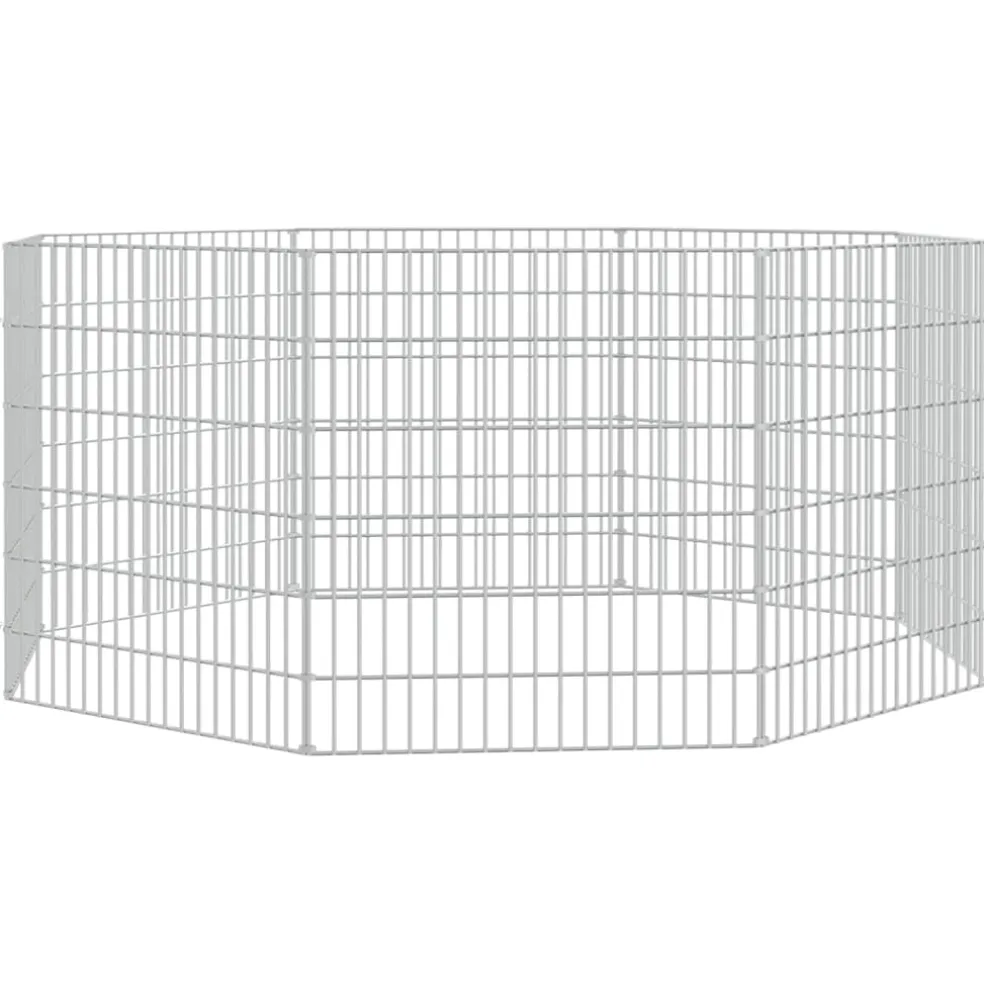 vidaXL Dierenverblijf 8 panelen 54x60 cm gegalvaniseerd ijzer
