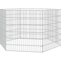 vidaXL Dierenverblijf 6 panelen 54x60 cm gegalvaniseerd ijzer