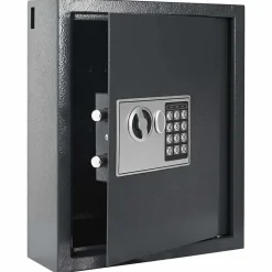 vidaXL Digitale kluis met slot Donkergrijs 30 x 10 x 36,5 cm Staal