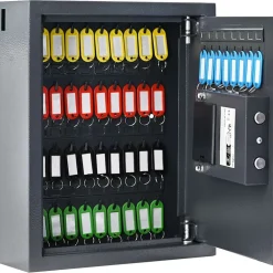 vidaXL Digitale kluis met slot Donkergrijs 30 x 10 x 36,5 cm Staal