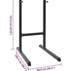 vidaXL Dip station Zwart 103,5 x 66,5 x 121,5 cm Gepoedercoat staal