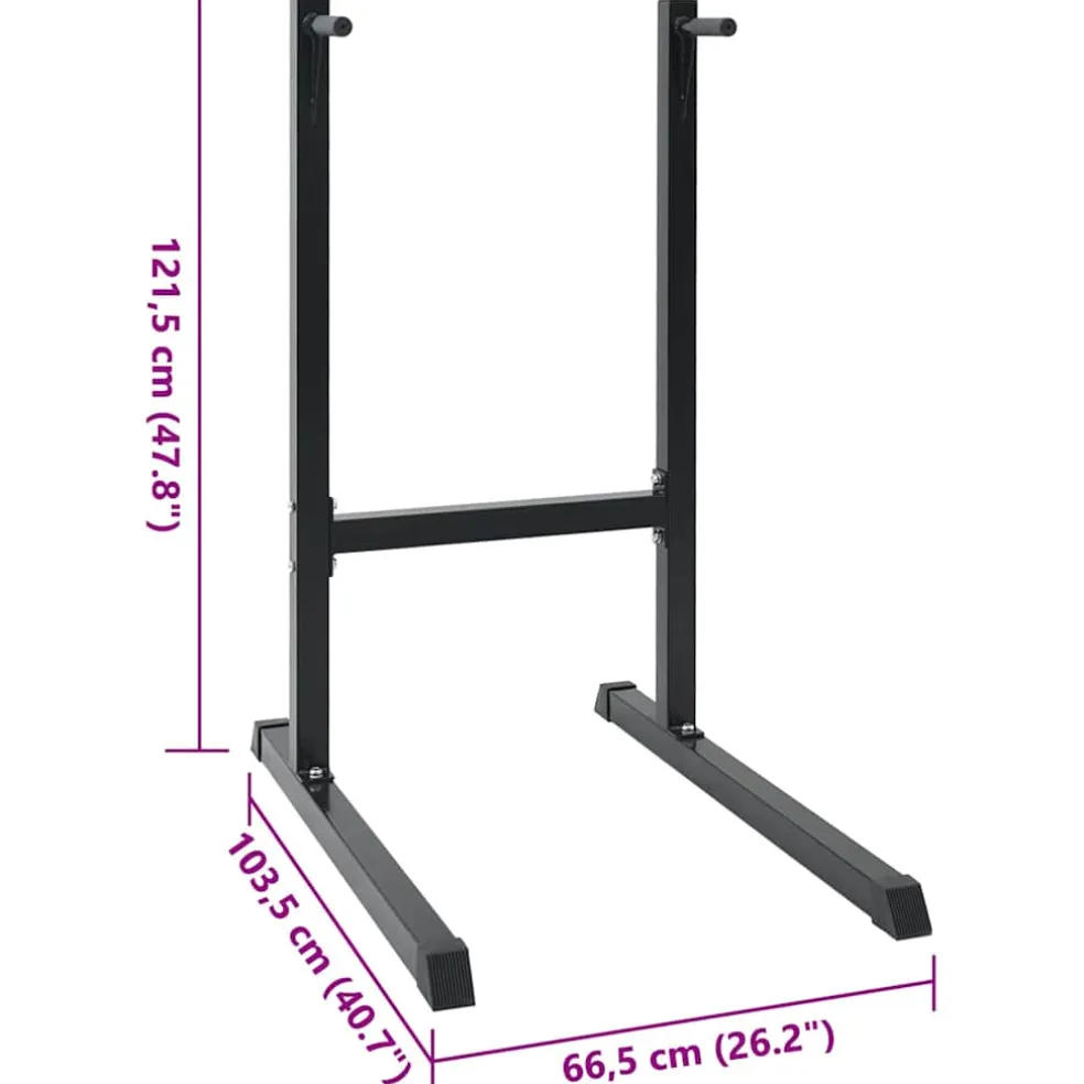 vidaXL Dip station Zwart 103,5 x 66,5 x 121,5 cm Gepoedercoat staal