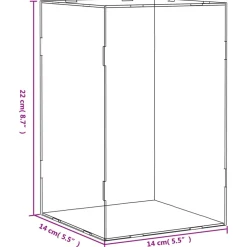 vidaXL Displaybox transparant 14x14x22 cm acryl