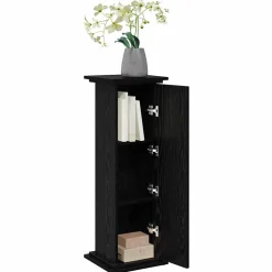 vidaXL Displaystand Zwart Eiken 31 x 30 x 90 cm Bewerkt hout