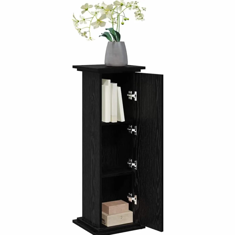 vidaXL Displaystand Zwart Eiken 31 x 30 x 90 cm Bewerkt hout