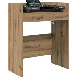 vidaXL DJ Tafel Artisanaal eiken 102 x 45 x 102 cm Bewerkt hout
