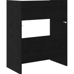 vidaXL DJ Tafel Zwart eiken 102 x 45 x 102 cm Bewerkt hout