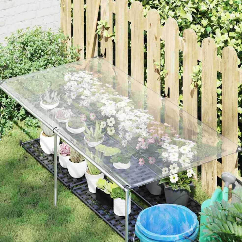 vidaXL Doorzichtig zeildoek met zeilringen 1x2 m polyethyleen
