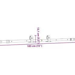 vidaXL Doos met onderdelen voor schuifdeur 183 cm staal zwart