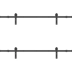 vidaXL Doos met onderdelen voor schuifdeur 152,5 cm staal zwart