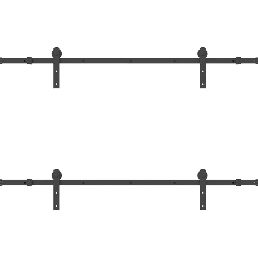 vidaXL Doos met onderdelen voor schuifdeur 152,5 cm staal zwart