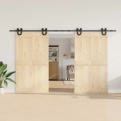 vidaXL Doos met onderdelen voor schuifdeur 366 cm staal zwart