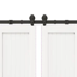 vidaXL Doos met onderdelen voor schuifdeur 366 cm staal zwart